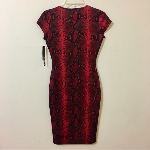 XOXO Snake Print Dress - Red and Black - Picture 2 of 7